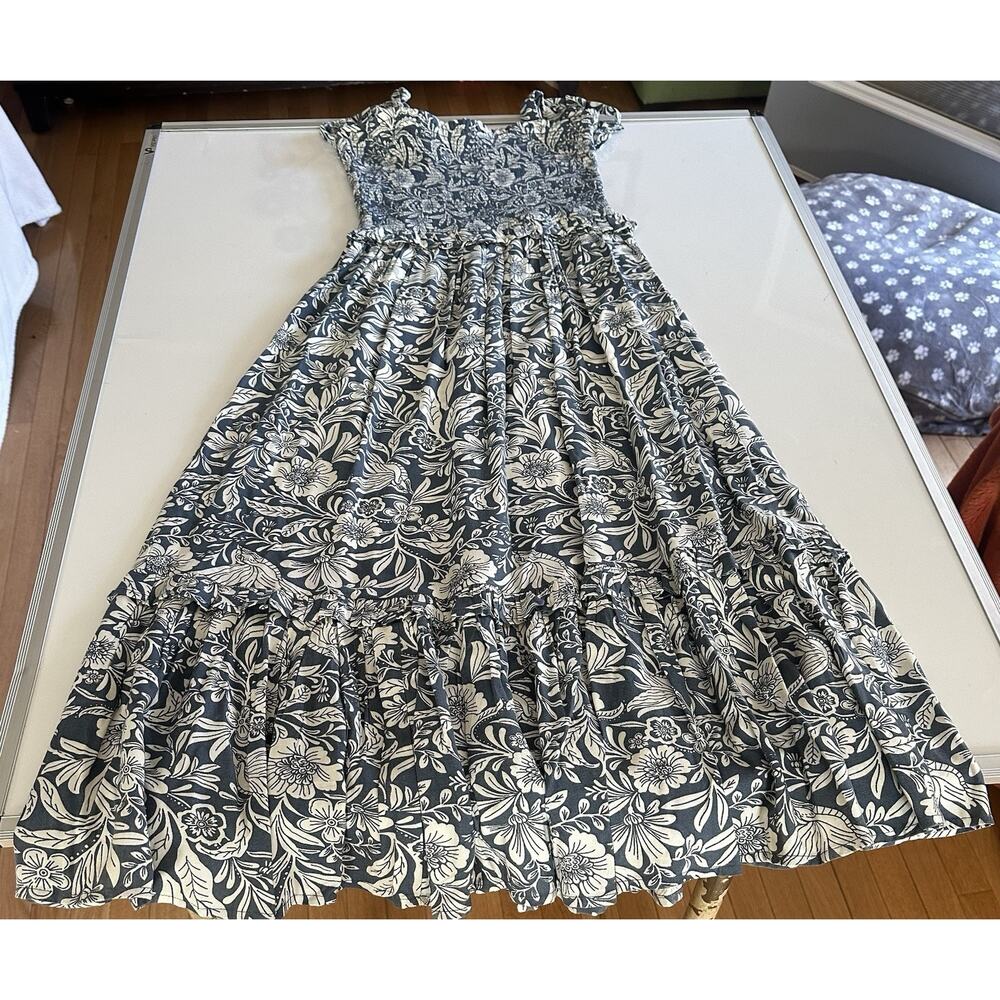 Patrons of Peace Floral Tube Dress Cottage Festival Womens Sz Sm Boho Beach Blue - Picture 7 of 9